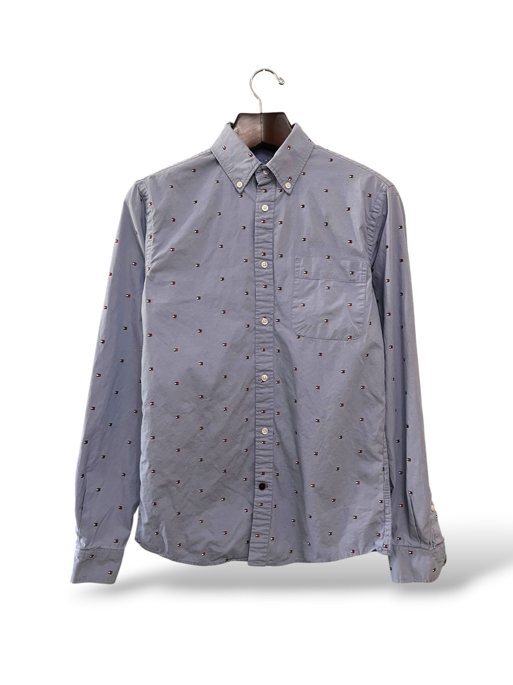 Tommy Hilfiger Light Blue Long-Sleeve Button-Down Shirt, Small